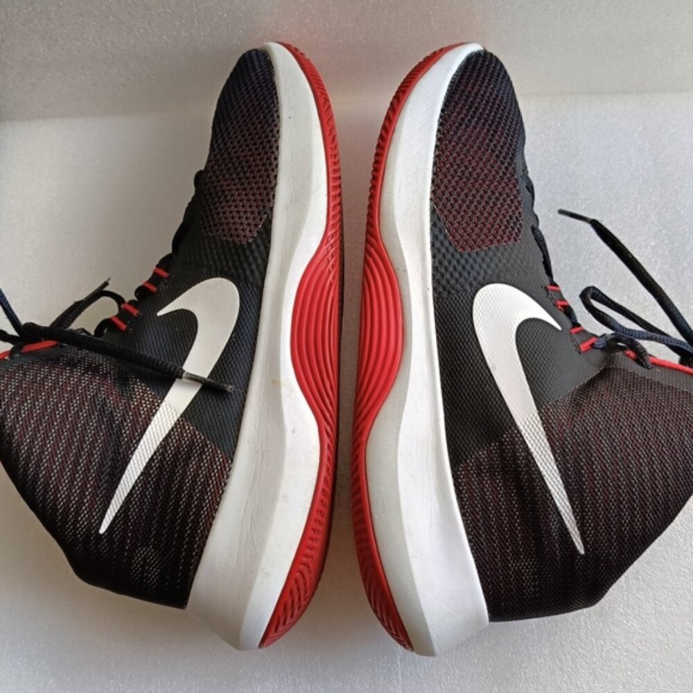 US9.5📌Nike Mens AIR Precision NBK Black White University RED Basketball Shoes